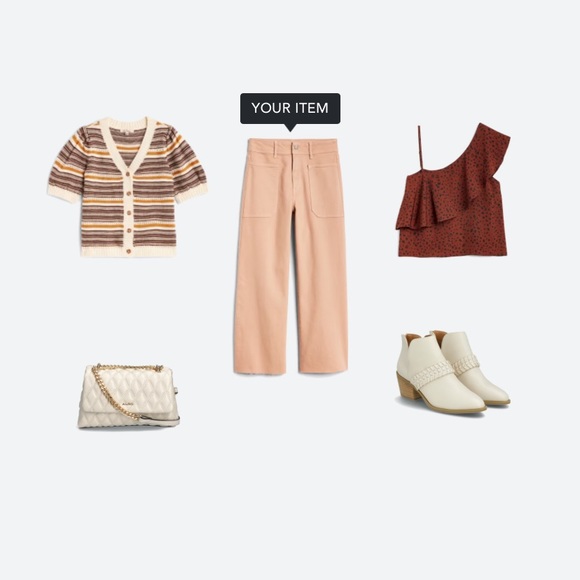 Just USA cropped khaki wide leg trouser - Picture 2 of 2